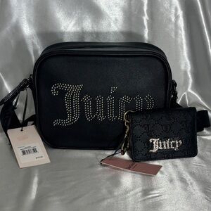 Juicy Couture Black and Silver Crossbody Bag Set